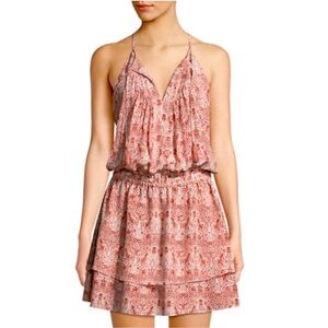 Joie Jossa Silk Mini Dress in the Terracotta snake print pattern.